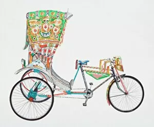 Single Object Gallery: Bangladeshi rickshaw, side view