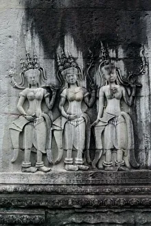 Bas-relief at Angkor Wat temple in Cambodia Bas-relief at Angkor Wat temple in Cambodia