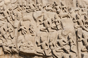 Bas-relief Descent of the Ganges, Mahabalipuram, Mamallapuram, Tamil Nadu, Kanchipuram Bas-relief Descent of the Ganges, Mahabalipuram, Mamallapuram, Tamil Nadu, Kanchipuram