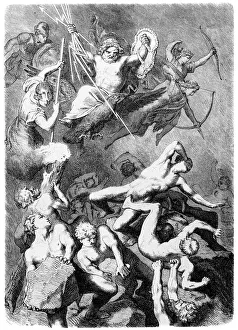 Battle of the Gods against the Titans, Greek Mythology Battle of the Gods against the Titans, Greek Mythology