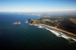 Bay of Biscay coastline view from a plane Bay of Biscay coastline view from a plane