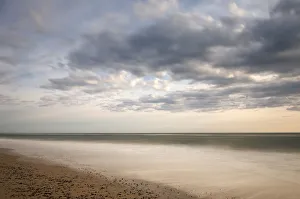 Beach, evening mood on the North Sea, Ringkobing Fjord, Nymindegab, Jutland, Denmark Beach, evening mood on the North Sea, Ringkobing Fjord, Nymindegab, Jutland, Denmark