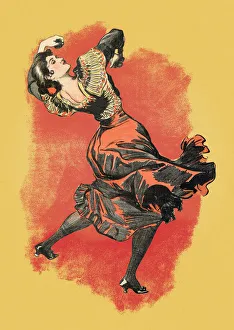 Beautiful spanish woman dancing flamenco en Sevilla art nouveau 1897 Beautiful spanish woman dancing flamenco en Sevilla art nouveau 1897
