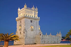 Portugal Collection: Belem Tower, Lisbon, Portugal, UNESCO World Heritage Site, twilight