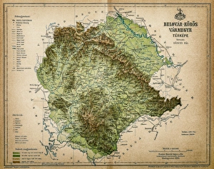 Adriatic Sea Gallery: Belovar-koros, Croatio map from 1893
