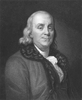 Benjamin Franklin (1706-1790) on engraving from the 1850s Benjamin Franklin (1706-1790) on engraving from the 1850s