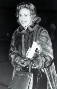 London Airport Arrivals Prints: Athina Onassis Travelling in Fur Coat