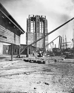 Civil Engineering History Prints: Brooklyn Bridge Under Construction
