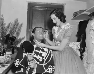 Classic Hollywood Glamour Shots Prints: Kitty Carlisle Backstage with Actor