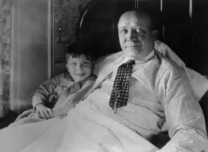 Knute Rockne and Son Jackie at Mayo Clinic Print