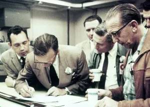 Early Space Exploration History Prints: Lab Scientists Computing Data