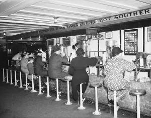New York Subway Station Lunch Counter Print, 1937