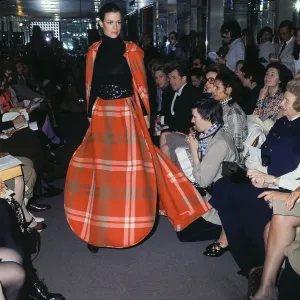 Fine Art Storehouse Print: Model in Plaid Skirt and Coat
