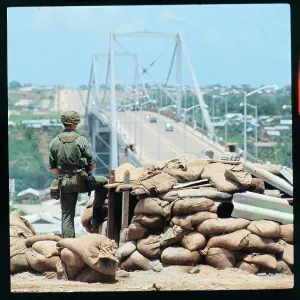 Civil Engineering History Prints: Paratrooper Guarding over Duarte Bridge