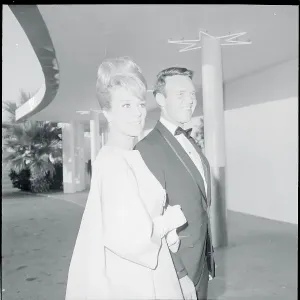 Inga Stevens and Husband Arrive at Emmy Presentations Print