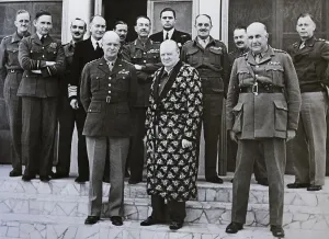 Winston Churchill with Allied Leaders Print 1944