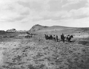 Civil Engineering History Prints: Workers Laying Railroad Tracks