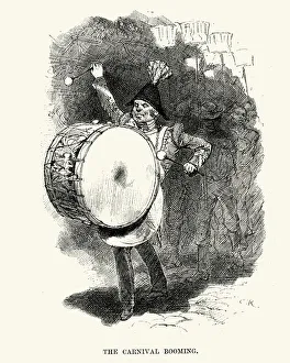 Big drummer at the New Orleans Carnival, 19th Century Big drummer at the New Orleans Carnival, 19th Century