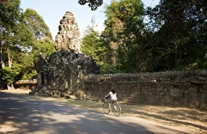 Biking around the Angkor Wat temple in Siem Reap Biking around the Angkor Wat temple in Siem Reap