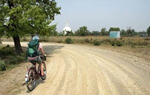 Biking near World Peace Pagoda in Lumbini Biking near World Peace Pagoda in Lumbini