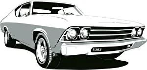Black & White 1969 Chevelle SS