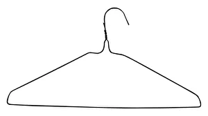 Black and white digital illustration of wire coathanger Black and white digital illustration of wire coathanger