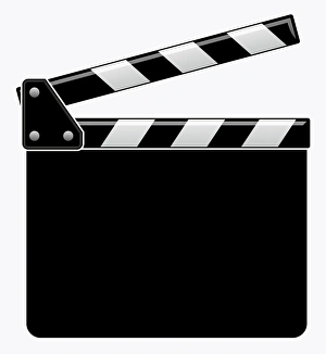 Black and white illustration of clapperboard Black and white illustration of clapperboard