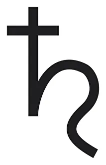 Black and White Illustration of Saturn astrological symbol Black and White Illustration of Saturn astrological symbol