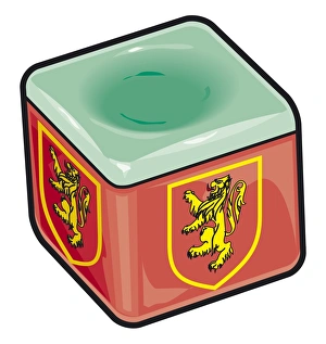 Block of chalk used for snooker, picture of lion on front and side Block of chalk used for snooker, picture of lion on front and side