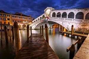 Blue hour, Canal, HDR, Italy, Rialto Bridge, Venice, bridge, colourful, colours, famous Blue hour, Canal, HDR, Italy, Rialto Bridge, Venice, bridge, colourful, colours, famous
