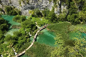 A boardwalk through Plitvice Lakes, Plitvice, Croatia A boardwalk through Plitvice Lakes, Plitvice, Croatia