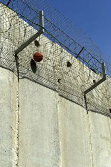 Border fortification between Israel and the Palestinian territories in the West Bank near Border fortification between Israel and the Palestinian territories in the West Bank near