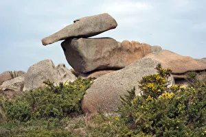 Boulders at the hiking trail of Sentir Douaniers, Ploumanac'h, Cote de Granit Rose, Brittany, France, Europe Boulders at the hiking trail of Sentir Douaniers, Ploumanac'h, Cote de Granit Rose, Brittany, France, Europe