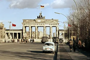 Brandenburg Gate closed during period of Berlin Wall, Berlin, Germany Brandenburg Gate closed during period of Berlin Wall, Berlin, Germany