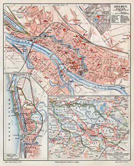 Bremen city map 1895 Bremen city map 1895