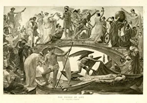 <b class=qtipBold><figcaption>The Bridge of Life</figcaption></b><br>Vintage engraving showing The Bridge of Life by Walter Crane<br><em>© duncan1890</em> The Bridge of Life