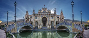 Bridge of Plaza Espana in Sevilla , Spain Bridge of Plaza Espana in Sevilla , Spain