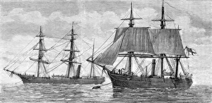 British Arctic Expedition with ships Alert and Discovery in Portsmouth 1875 British Arctic Expedition with ships Alert and Discovery in Portsmouth 1875