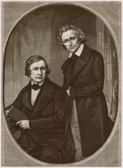 Images Dated 19th May 2010: Brothers Wilhelm and Jacob Grimm, wood engraving, published in 1879