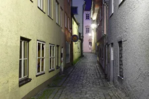 Buchdruckergasse alley, old town Memmingen, Unterallgaeu, Allgaeu region, Schwaben Buchdruckergasse alley, old town Memmingen, Unterallgaeu, Allgaeu region, Schwaben