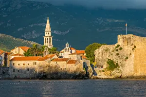 Budva, ancient walls and red tiled roof Montenegro Budva, ancient walls and red tiled roof Montenegro