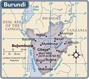 Maps Gallery: Burundi country map
