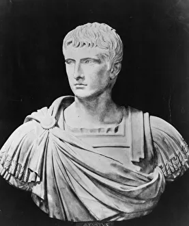 <b class=qtipBold><figcaption>Bust Of Augustus</figcaption></b><br>10 BC, The first Roman emperor Gaius Julius Caesar Octavianus (63 BC - 14 AD), the adopted son of Julius Caesar. He received the name Augustus ('sacred') in recognition of his services and position in 27 BC. Original Artwork: Bust of Augustus from the Uffizi Gal (Photo by Hulton Archive/Getty Images) Bust Of Augustus