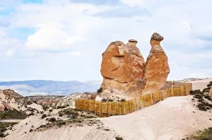 Camel, tufa rock formations some shaped like people and animals, Turkey, Cappadocia Camel, tufa rock formations some shaped like people and animals, Turkey, Cappadocia