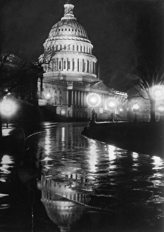 <b class=qtipBold><figcaption>Capitol By Night</figcaption></b><br>circa 1928: A night view of the Capitol of the United States of America in Washington, DC. (Photo by Evening Standard/Getty Images) Capitol By Night