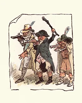 Caricature of a group of highwaymen and robbers Caricature of a group of highwaymen and robbers