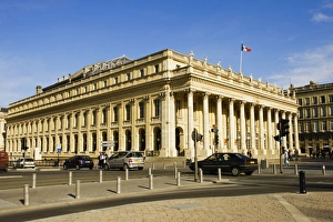Cars on a road in front of a theatre, Grand Theater, Opera National De Bordeaux, Bordeaux Cars on a road in front of a theatre, Grand Theater, Opera National De Bordeaux, Bordeaux