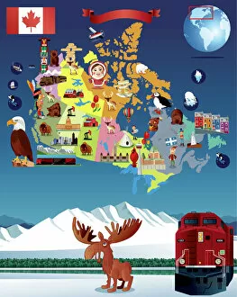 Maps Collection: Cartoon map of Canada
