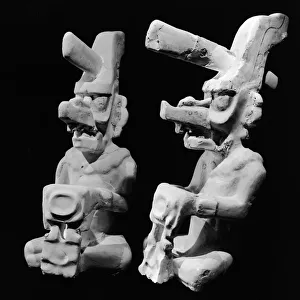 Two Carved Figures From Mayan Burial Tomb Two Carved Figures From Mayan Burial Tomb