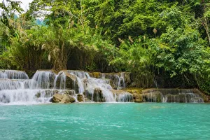 cascade, exterior views, little, luang prabang province, rain forest, tourist attractions cascade, exterior views, little, luang prabang province, rain forest, tourist attractions